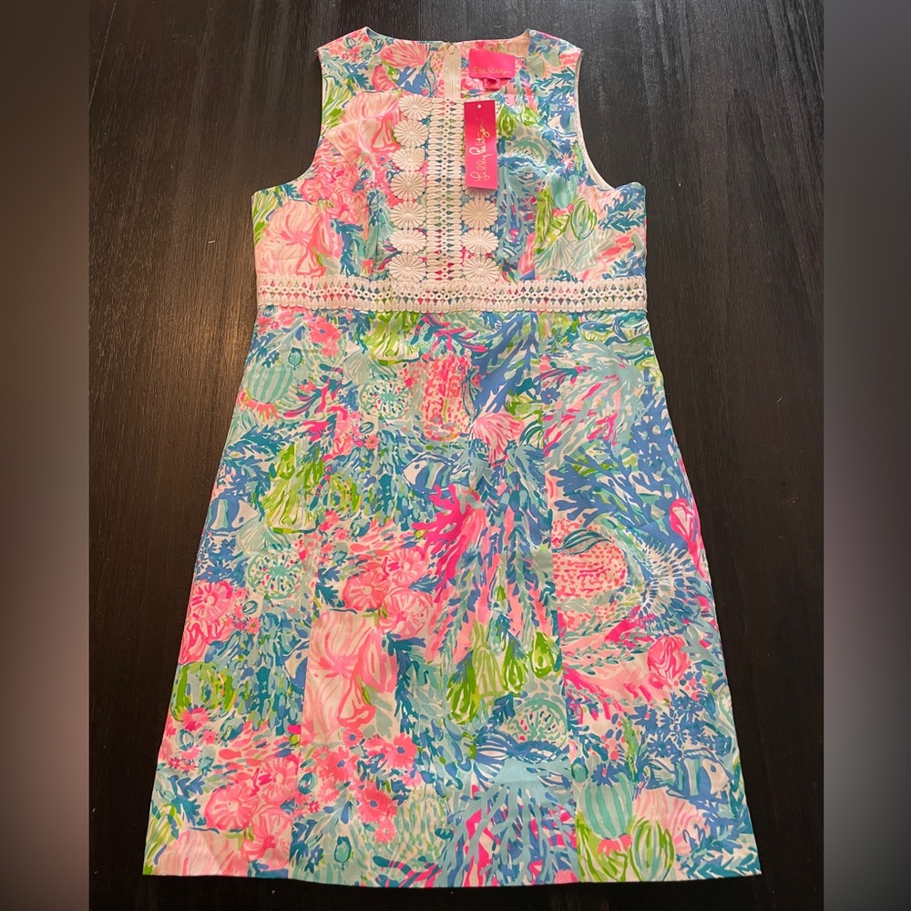 Lilly Pulitzer Railee Shift Dress Fished My Wish Size 8 NEW